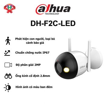 Camera wifi ngoài trời Bullet C1-2MP Smart Dual Light DAHUA DH-F2C-LED