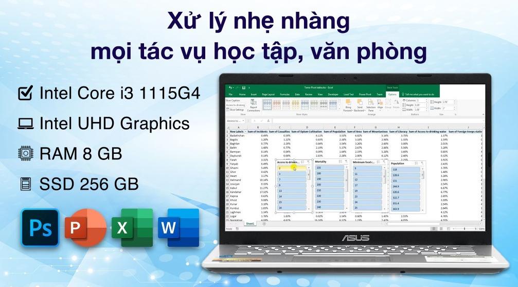 Laptop học tập - văn phòng - laptop Asus Vivobook X415EA i3 (EK2034W) - Laptop Asus