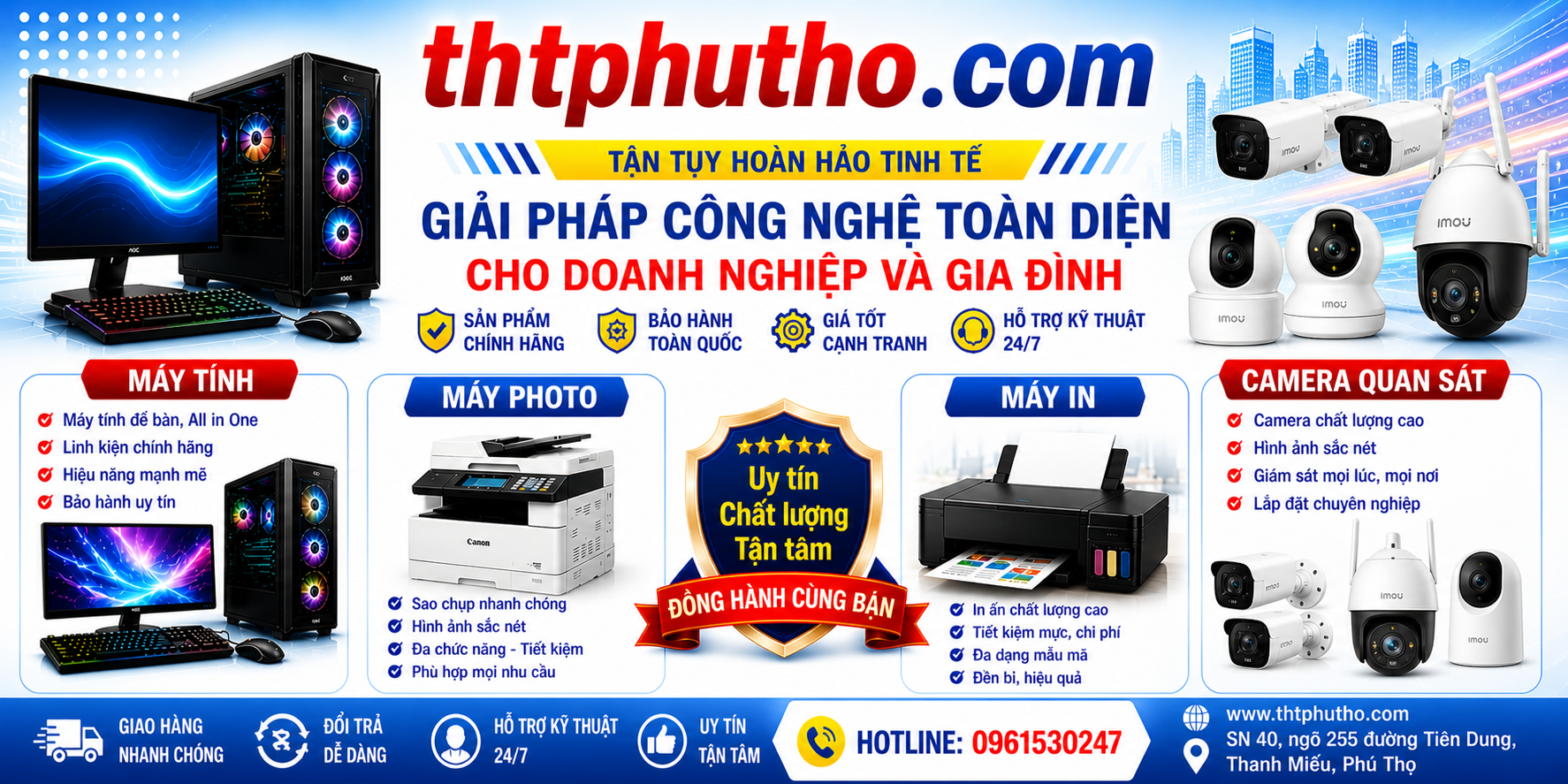 Máy tính, camera giám sát, máy in tại Phú Thọ